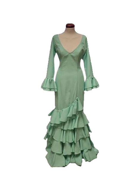 Talla 42. Vestido de Flamenca Modelo Lolita. Verde Lima